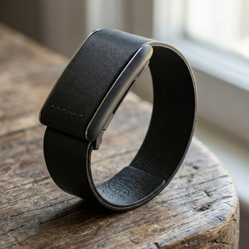 Ecoband 5.0 - Luxury Italian Leather Band for WHOOP (Black)